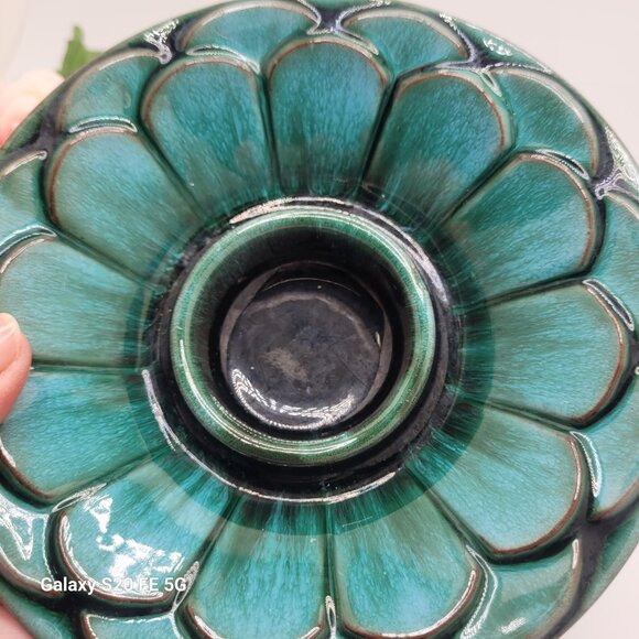 Vintage Blue Mountain Flower Tea Light Candle Holder - Picture 7 of 10